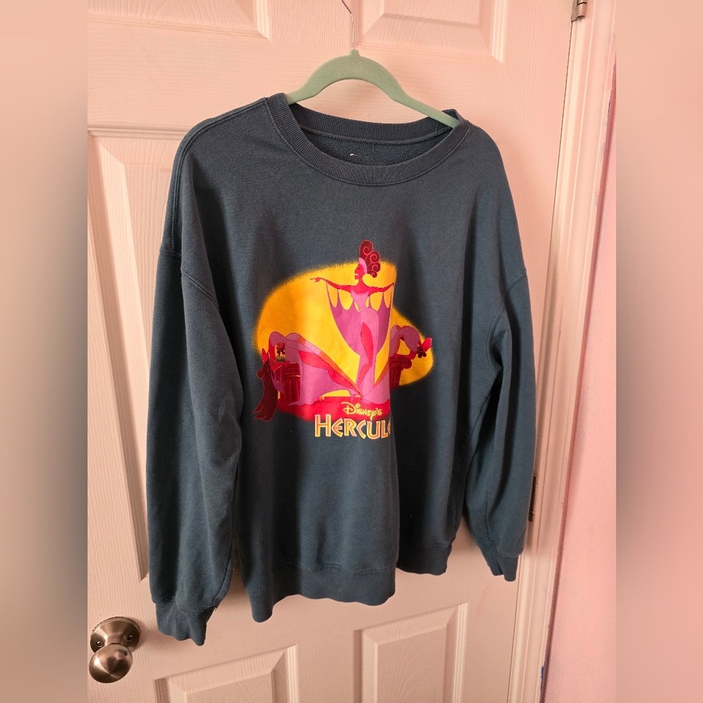 Disney Hercules Teal Crew Neck Sweatshirt  XXL